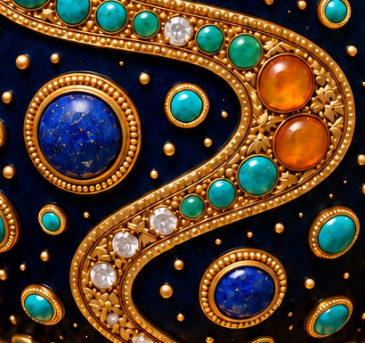 Lapis and amber · night and warmth — cropped detail of The Light Within digital artwork