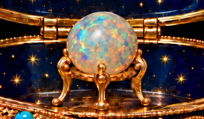 The opal · the light within — cropped detail of The Light Within digital artwork