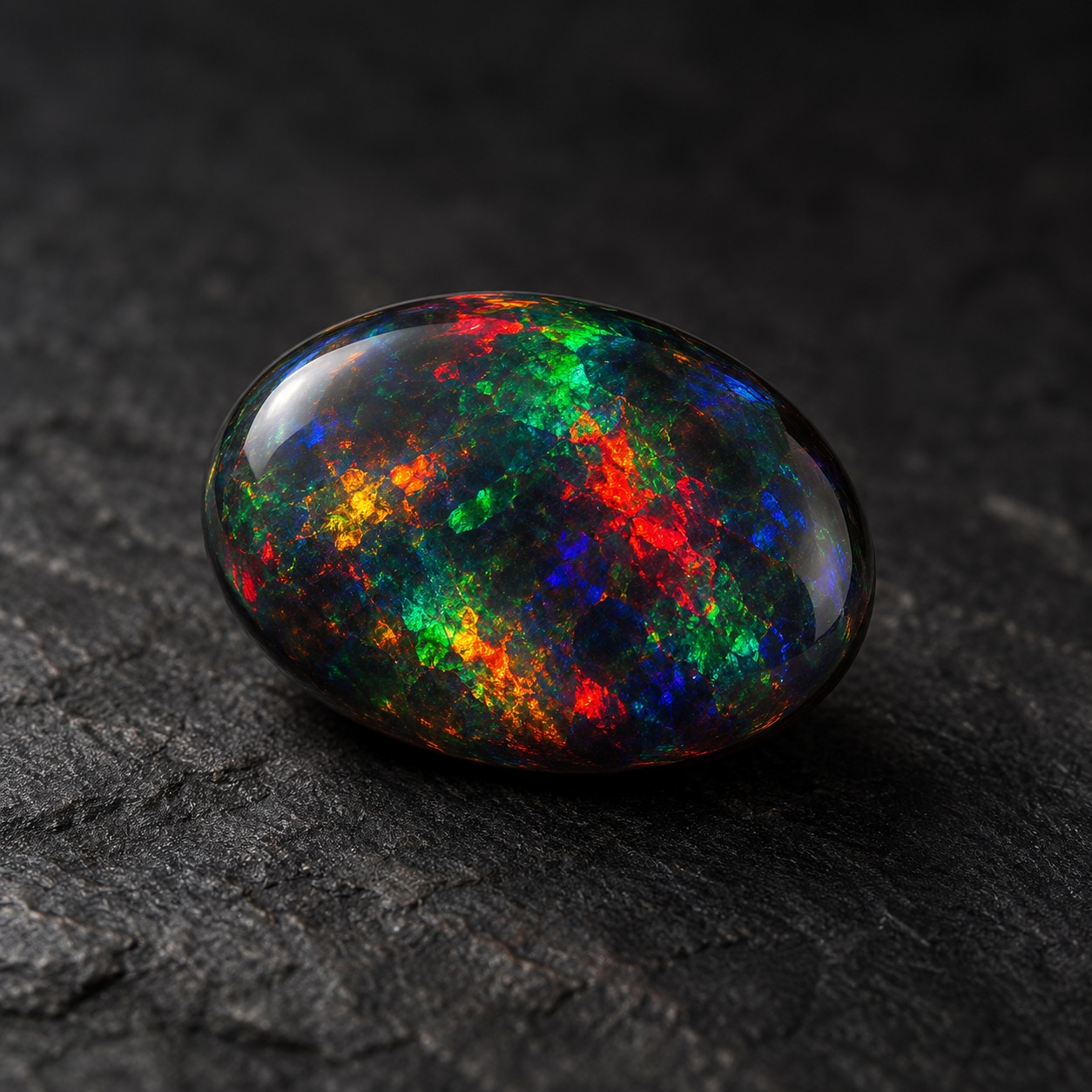 Photorealistic AI-generated study of Black Opal