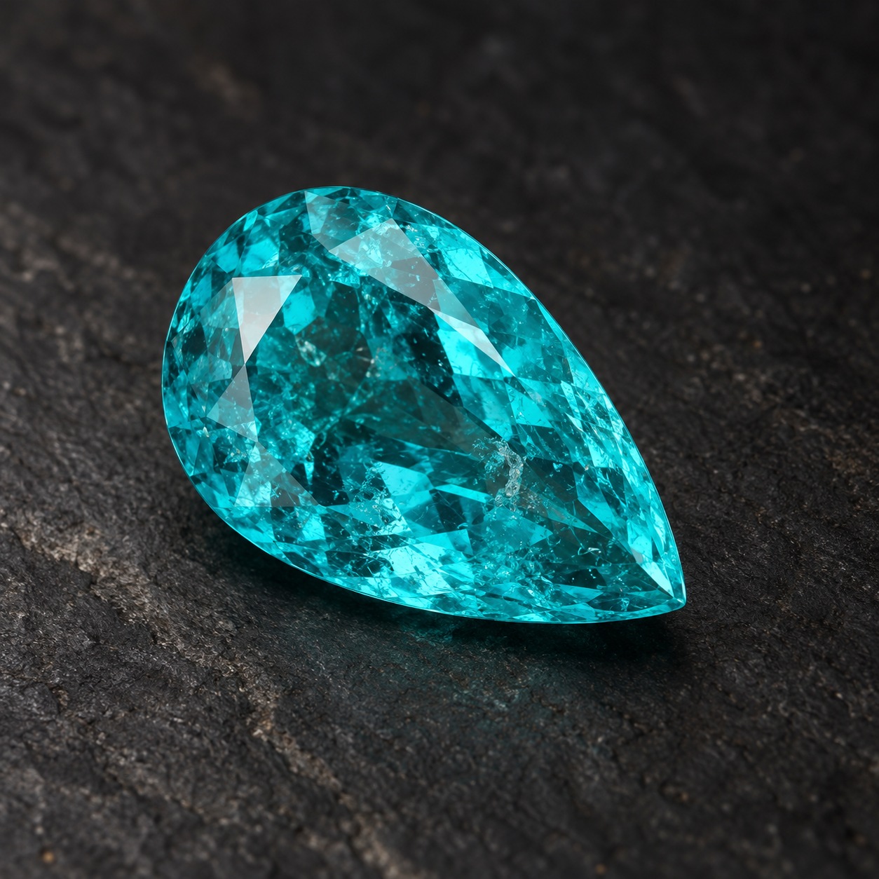Photorealistic AI-generated study of Paraíba Tourmaline
